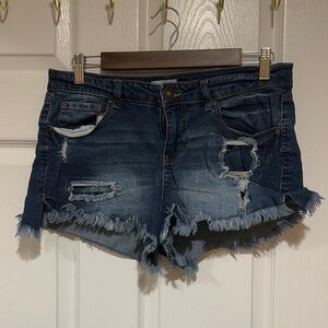 Distressed Denim Shorts